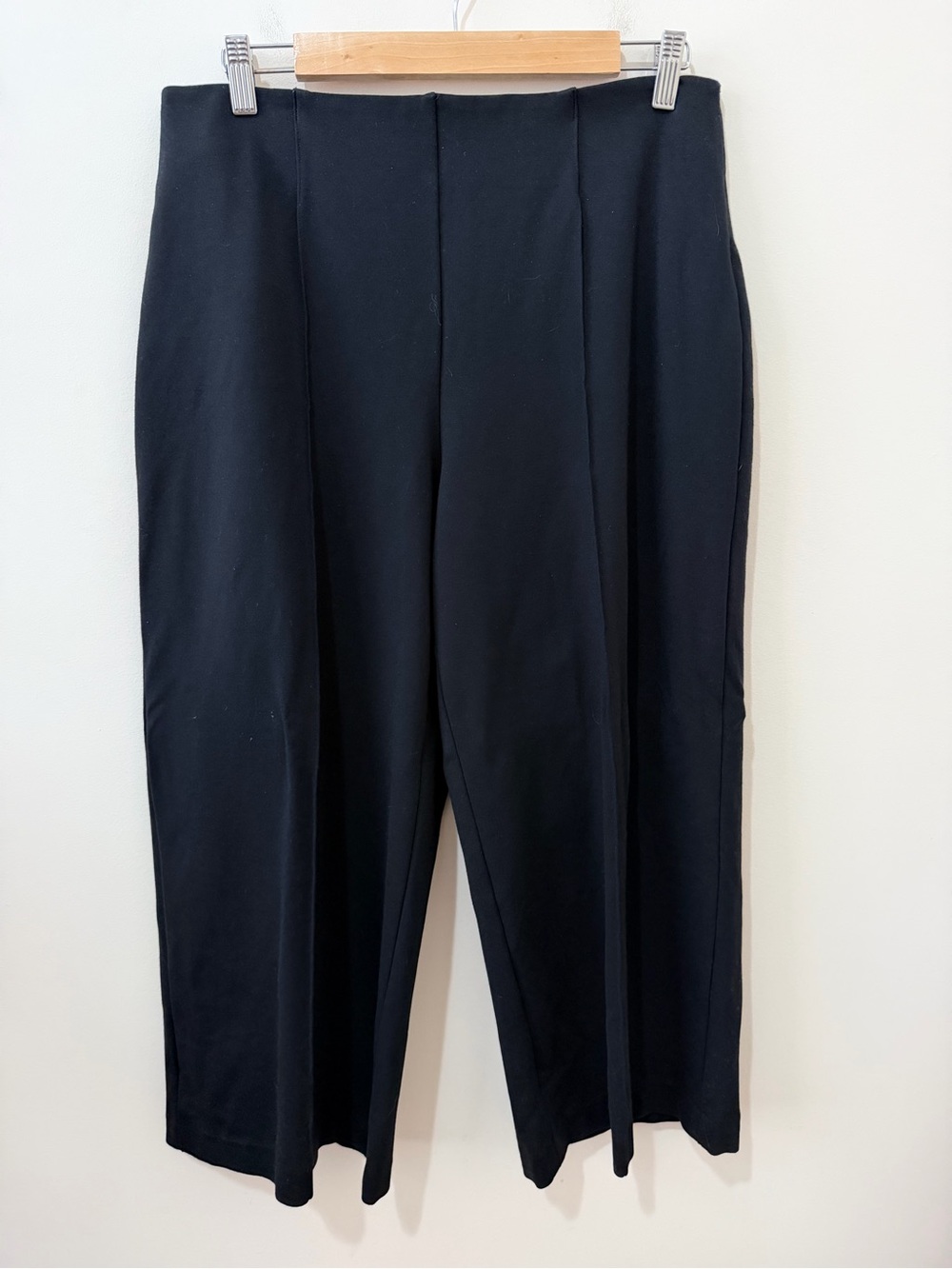 Spanx Perfect Fit Ponte Cropped Wide-Leg Pant 20947Q Minimalist Black Size Large - Picture 4 of 10